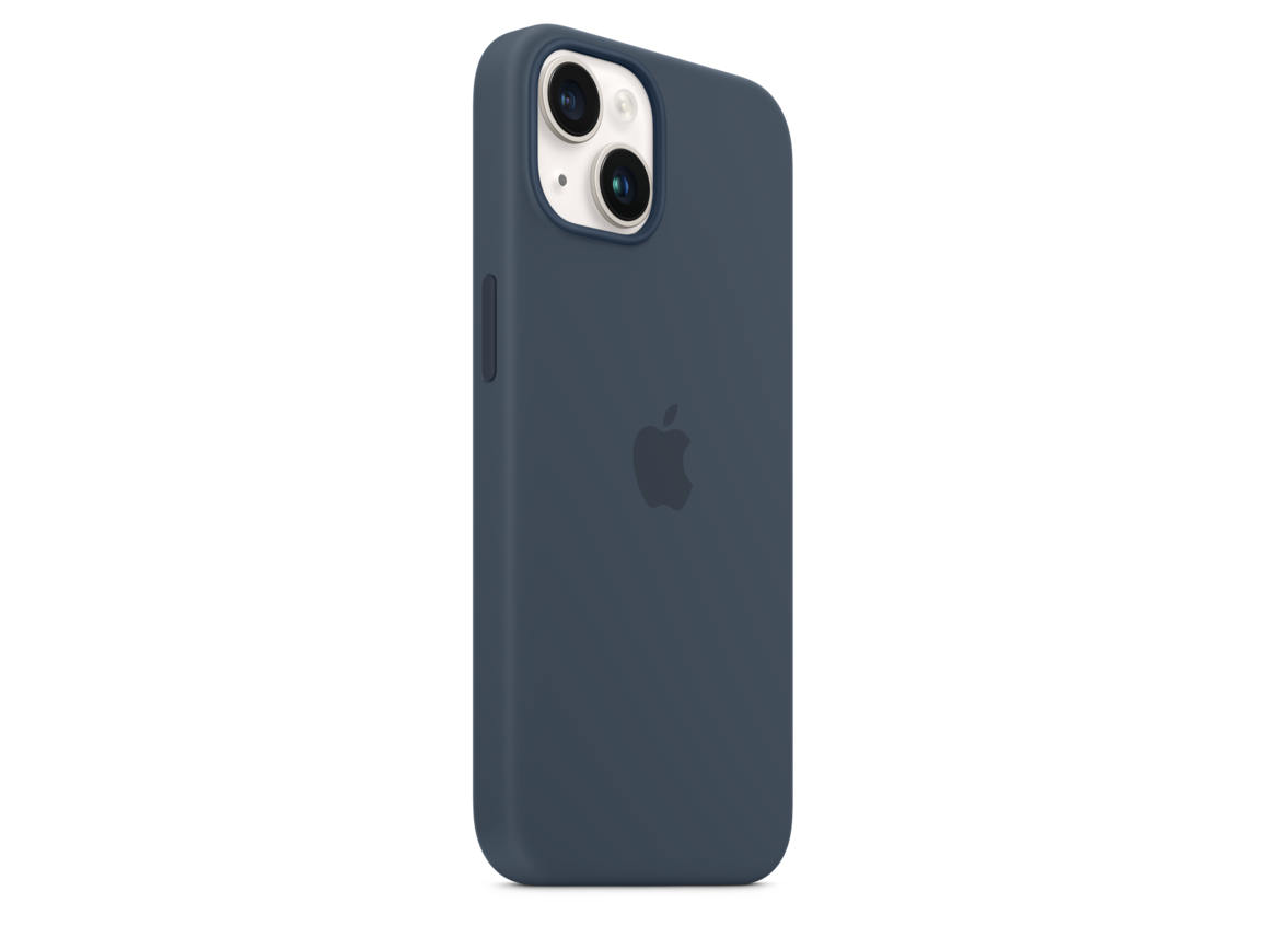 iPhone 14 Silikon Case mit MagSafe - Sturmblau