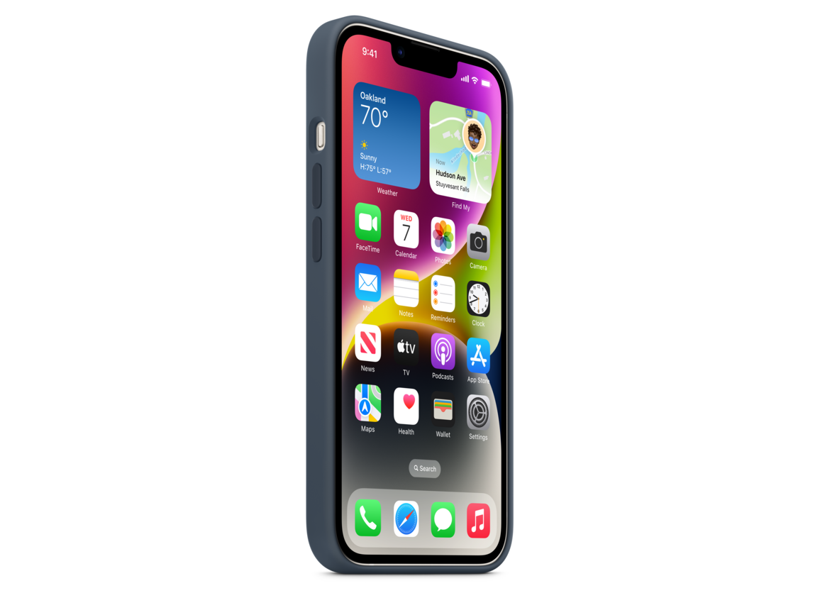 iPhone 14 Silikon Case mit MagSafe - Sturmblau