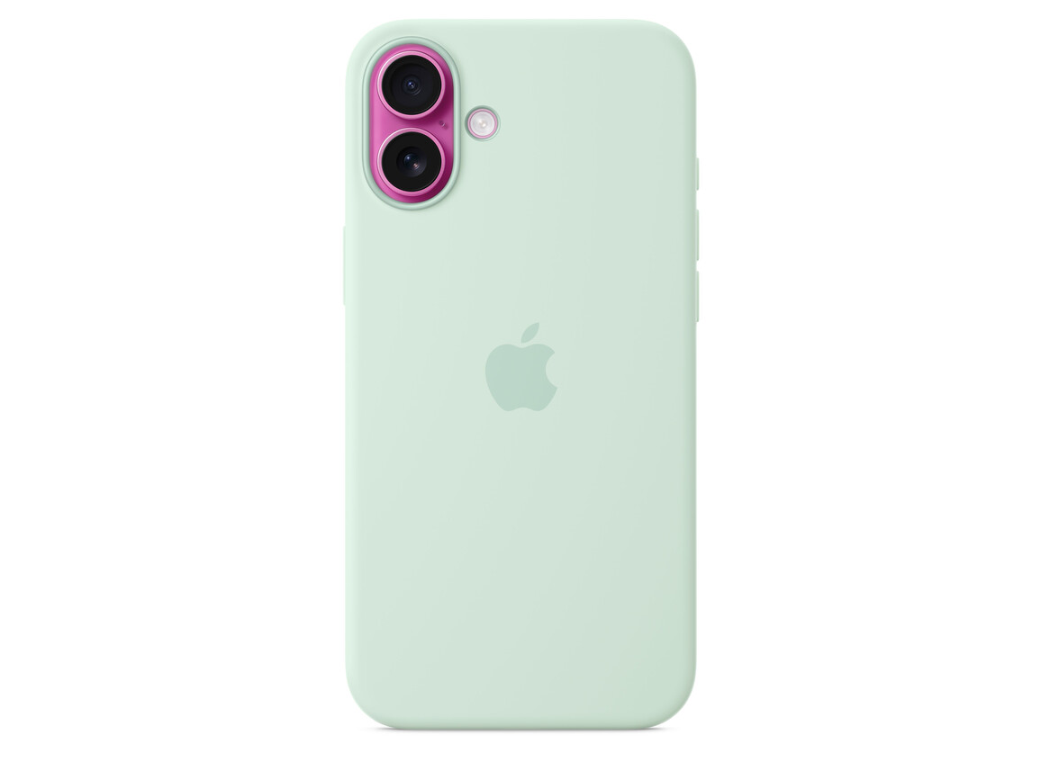 iPhone 16 Plus Silikon Case mit MagSafe – Aquamarin