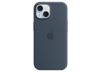 iPhone 15 Silikon Case mit MagSafe – Sturmblau