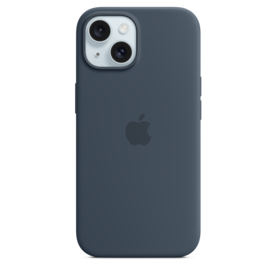 iPhone 15 Silikon Case mit MagSafe – Sturmblau