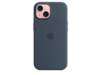 iPhone 15 Silikon Case mit MagSafe – Sturmblau