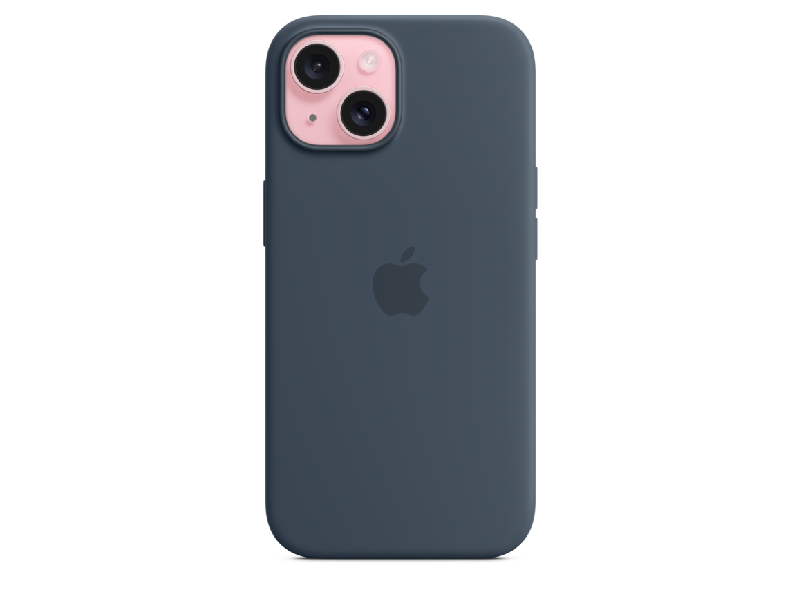 iPhone 15 Silikon Case mit MagSafe – Sturmblau