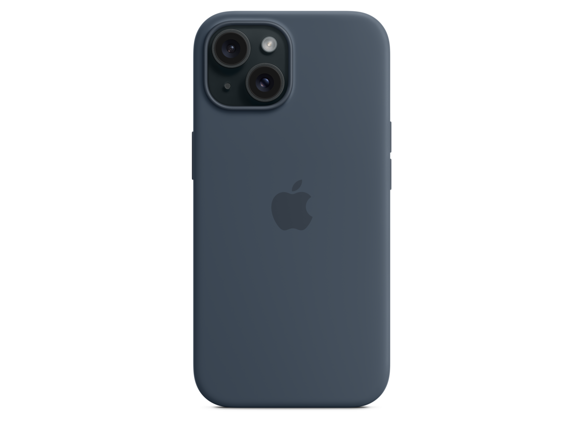 iPhone 15 Silikon Case mit MagSafe – Sturmblau