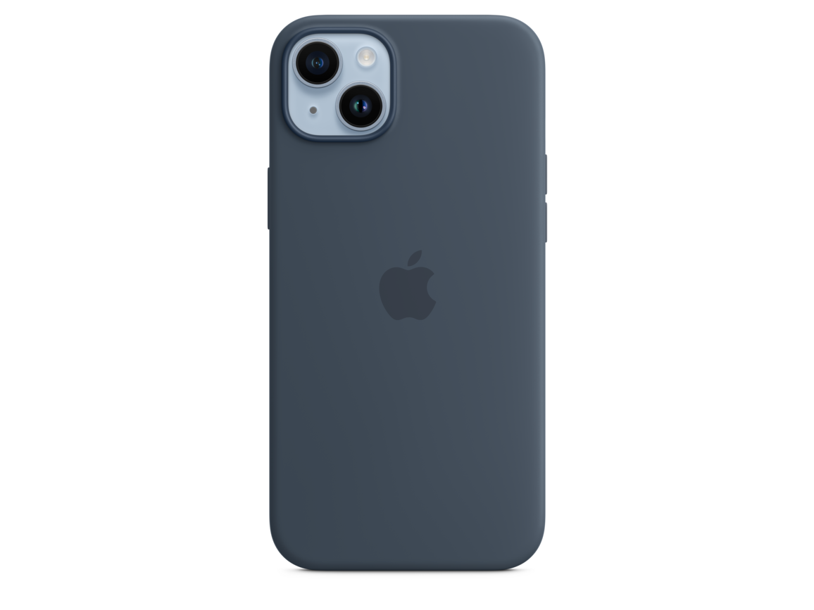 iPhone 14 Plus Silikon Case mit MagSafe - Sturmblau