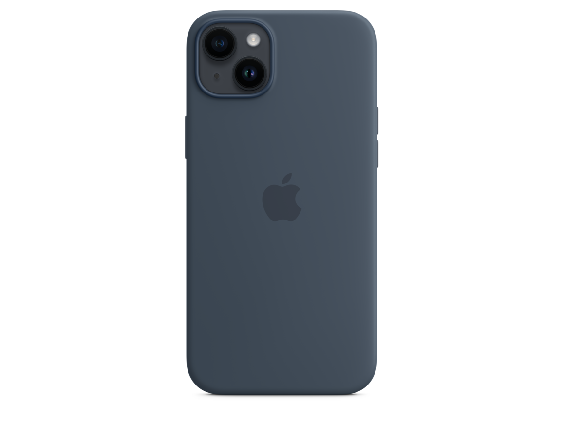 iPhone 14 Plus Silikon Case mit MagSafe - Sturmblau