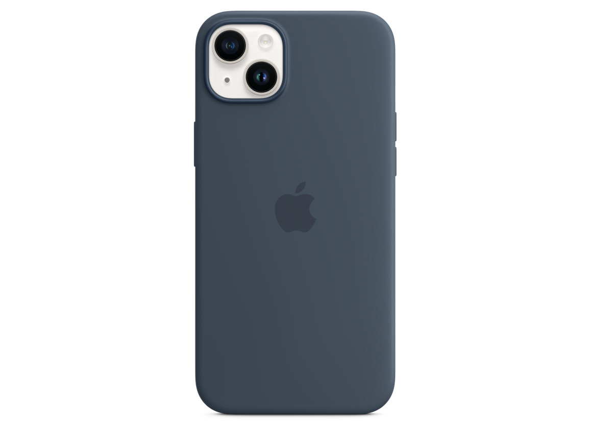 iPhone 14 Plus Silikon Case mit MagSafe - Sturmblau