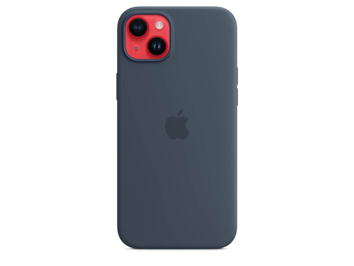 iPhone 14 Plus Silikon Case mit MagSafe - Sturmblau