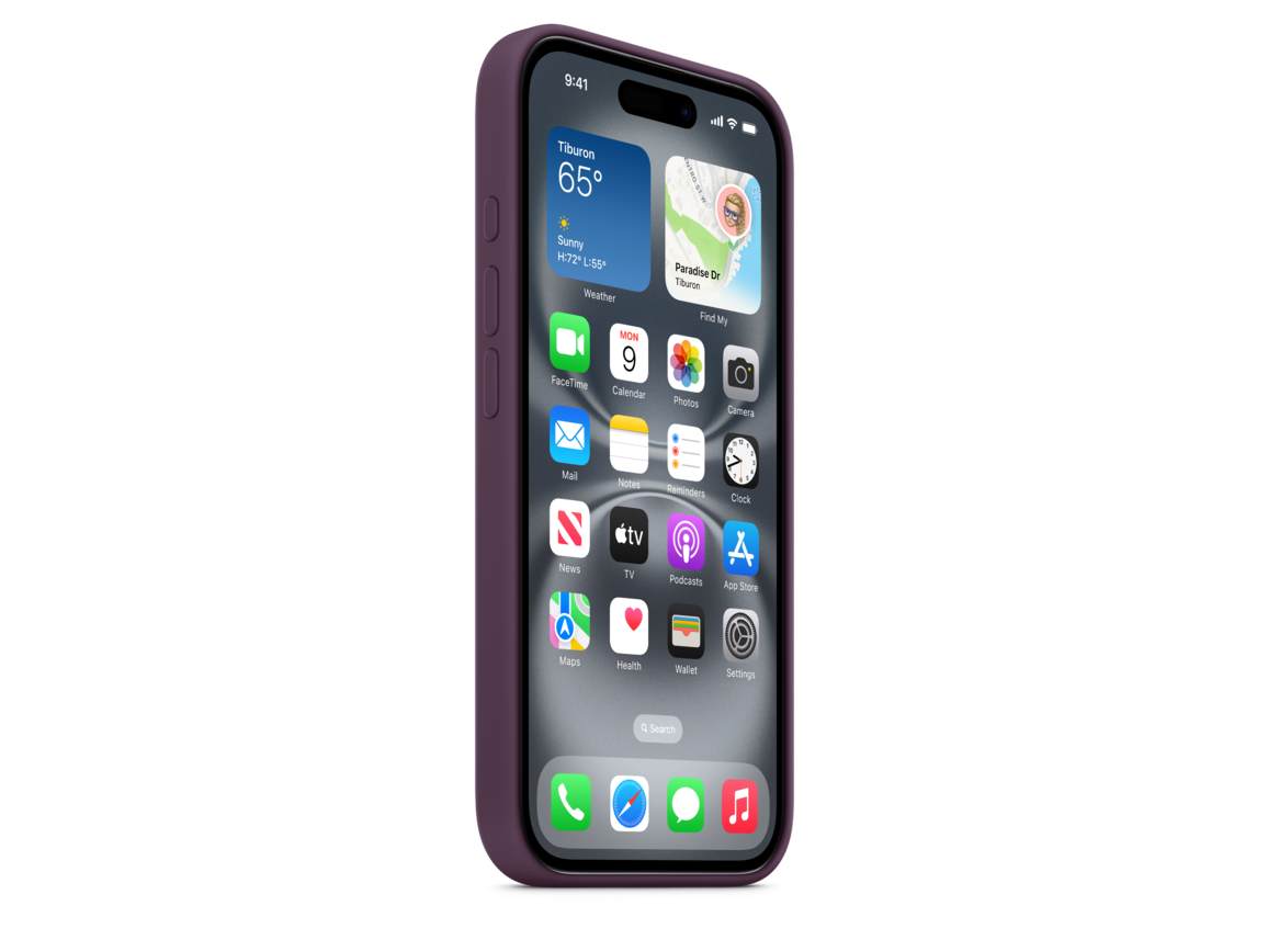 iPhone 16 Silikon Case mit MagSafe – Pflaume